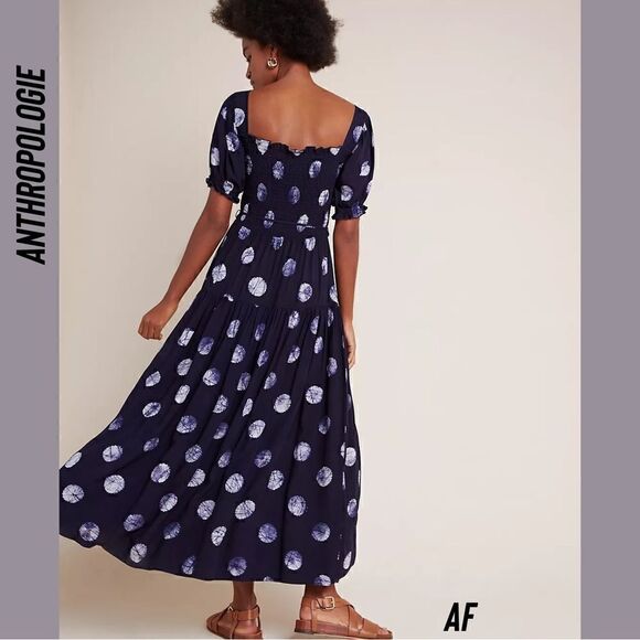 ANTHROPOLOGIE BY ODELLS ALIX SMOCKED MAXI DRESS NWT MEDIUM - Picture 3 of 12